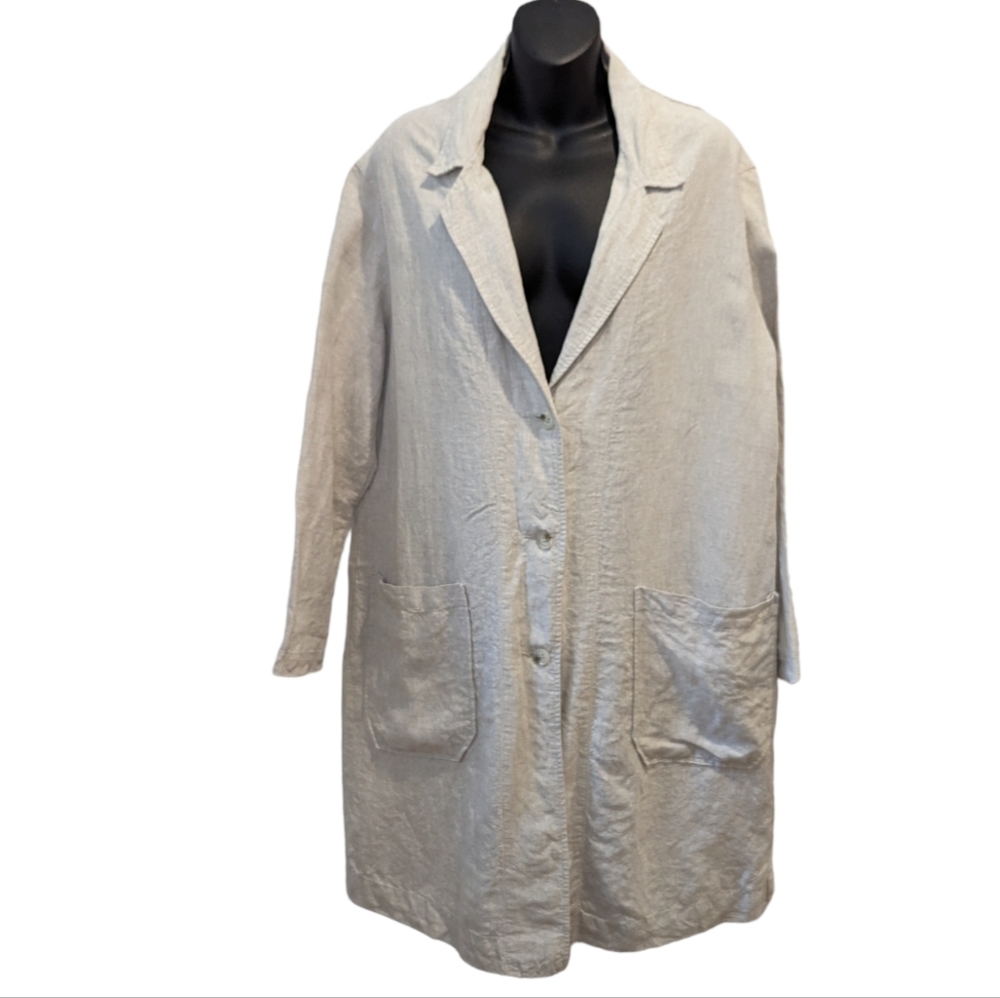 Uchuu Montreal Cream Linen Dress Lagenlook